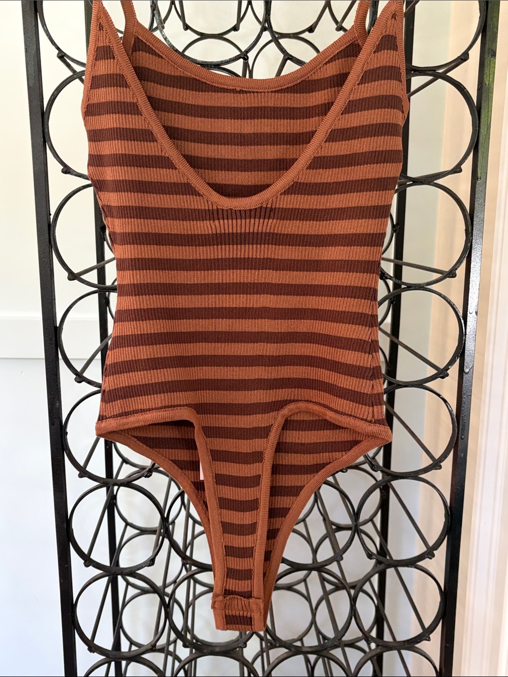 Striped Ribbed bodysuitOne-Piece - Brown/Chestnut - Picture 3 of 4
